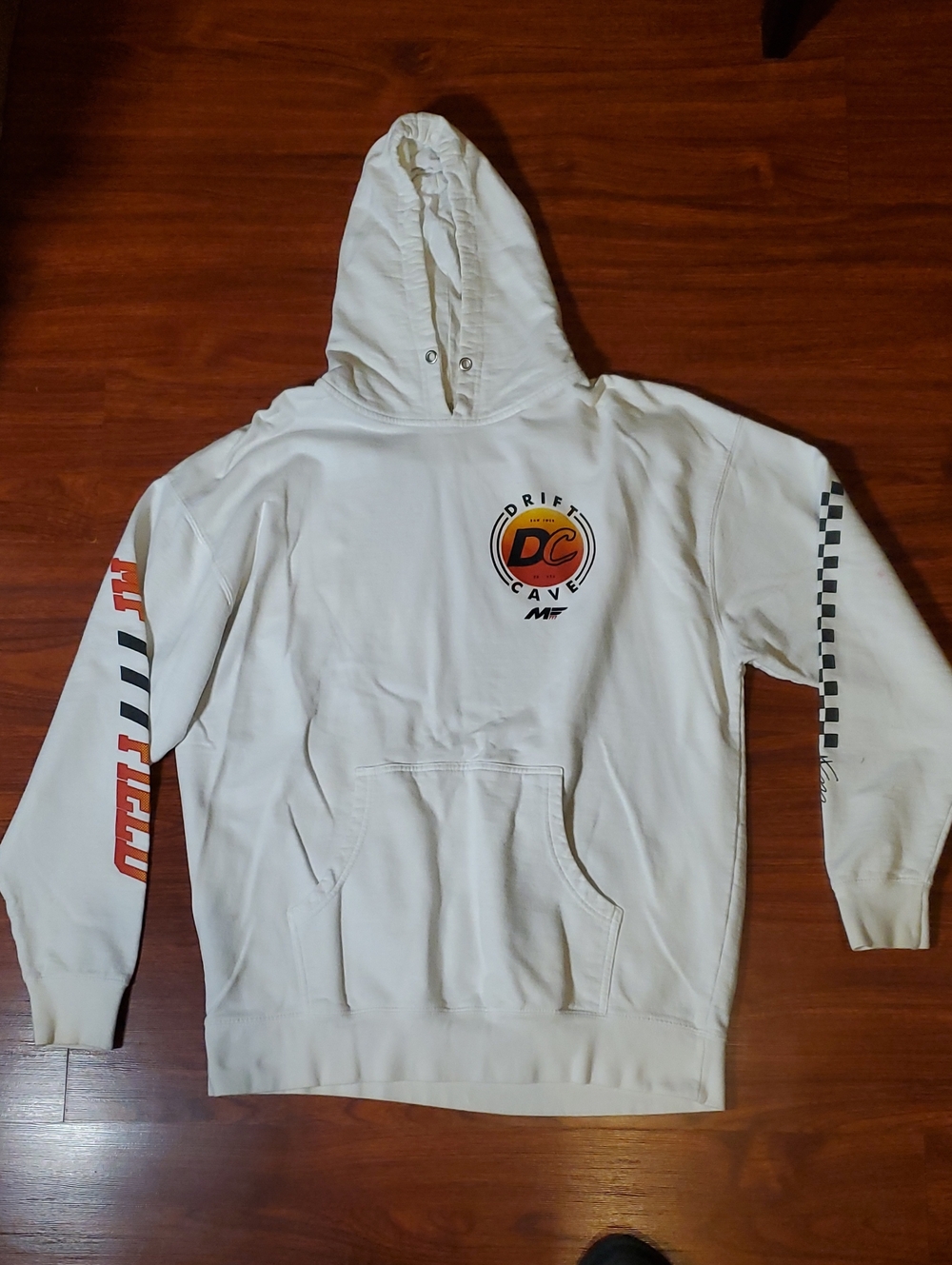 Drift Cave White Graphic Matt Field Hoodie